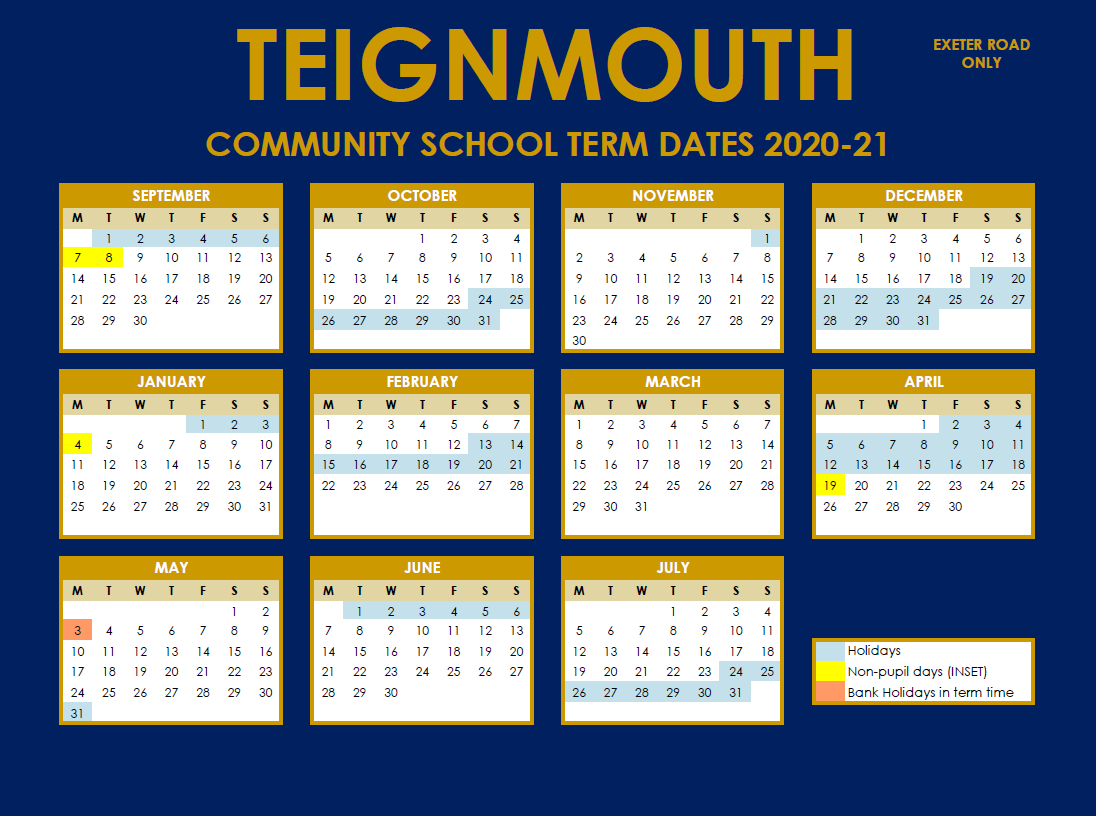 Term Dates Teignmouth Secondary