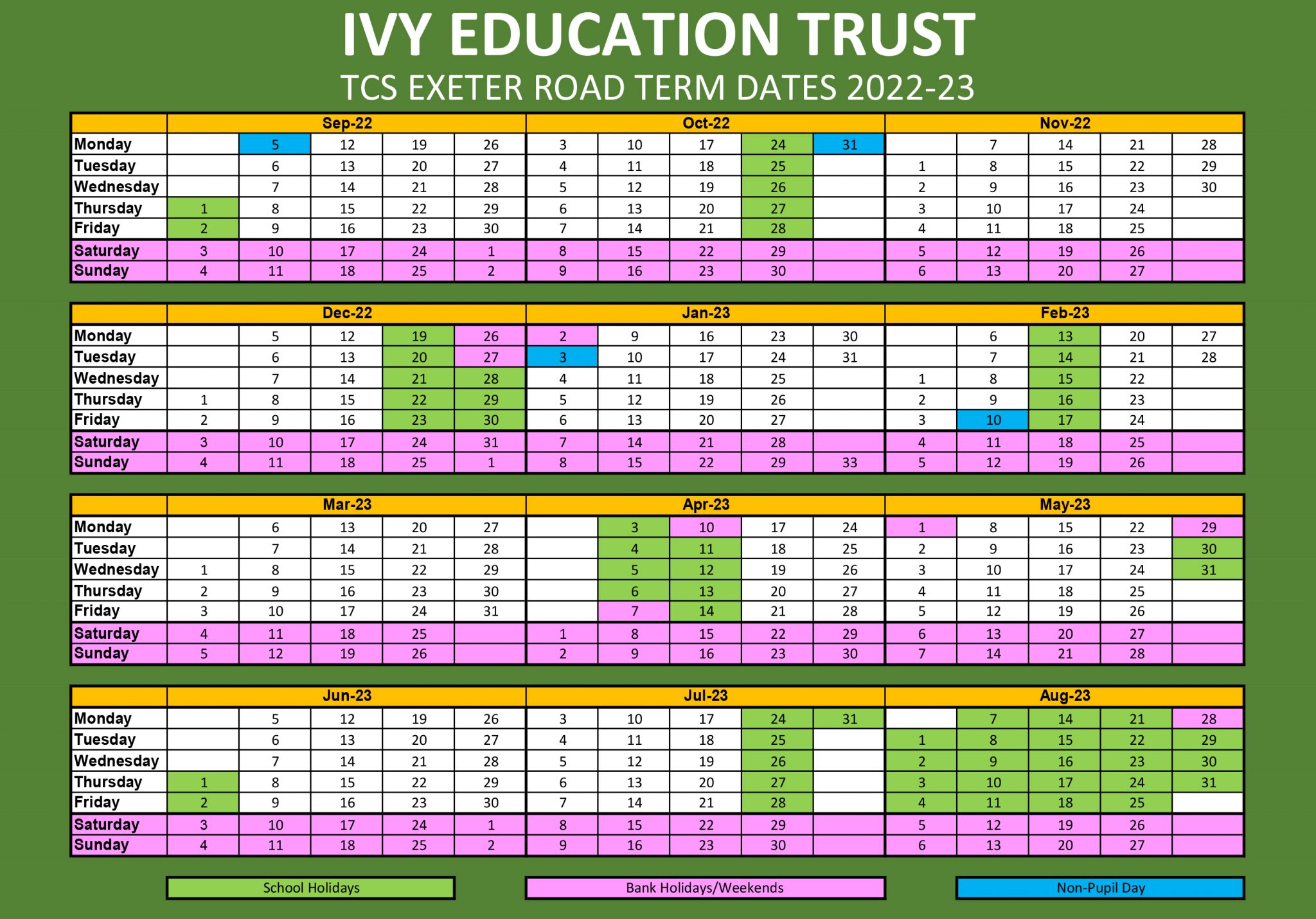 Term Dates And Times Of The School Day Teignmouth Secondary